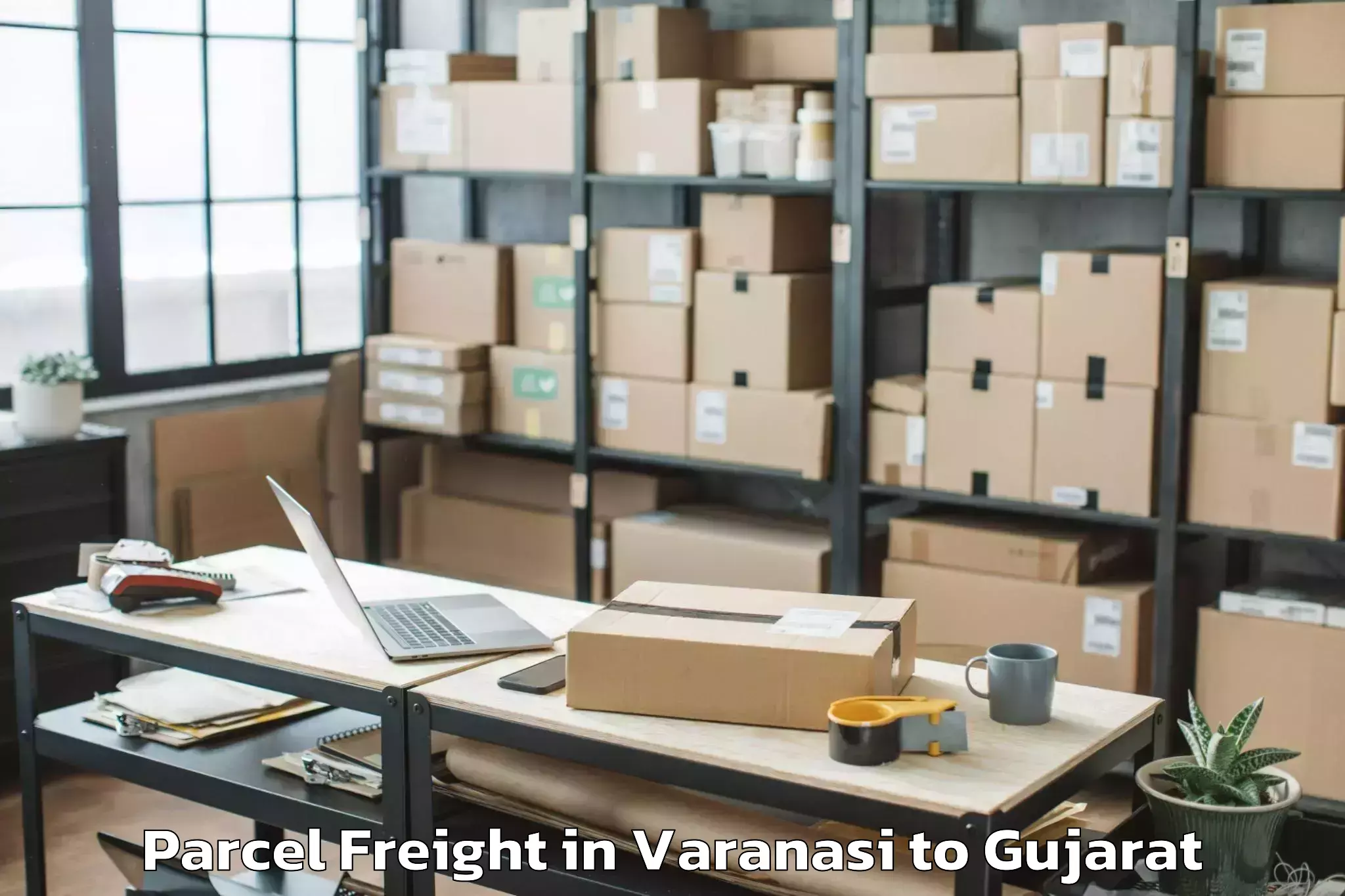 Trusted Varanasi to Jambusar Parcel Freight